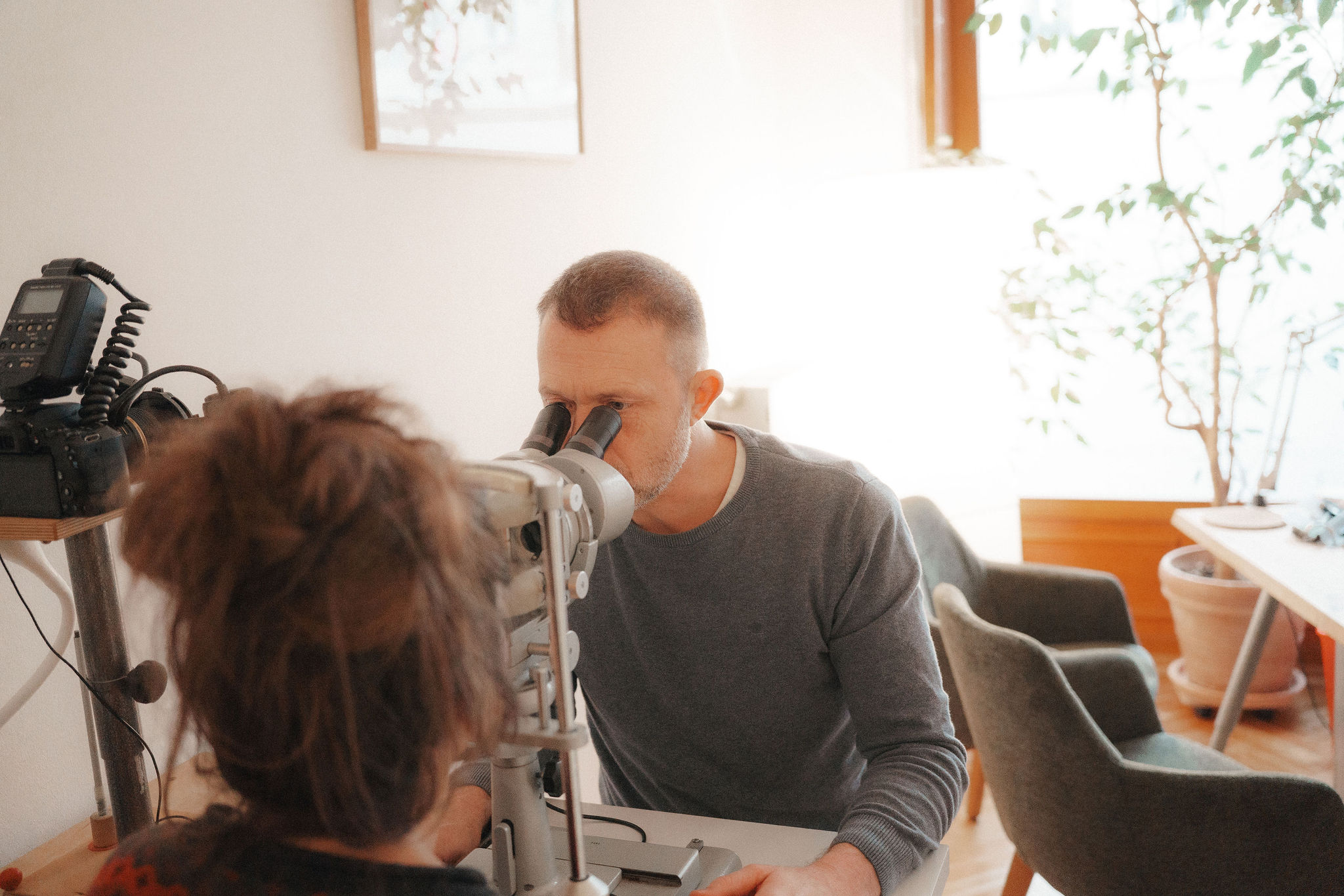 Nahaufnahme der Iris zur Augendiagnose